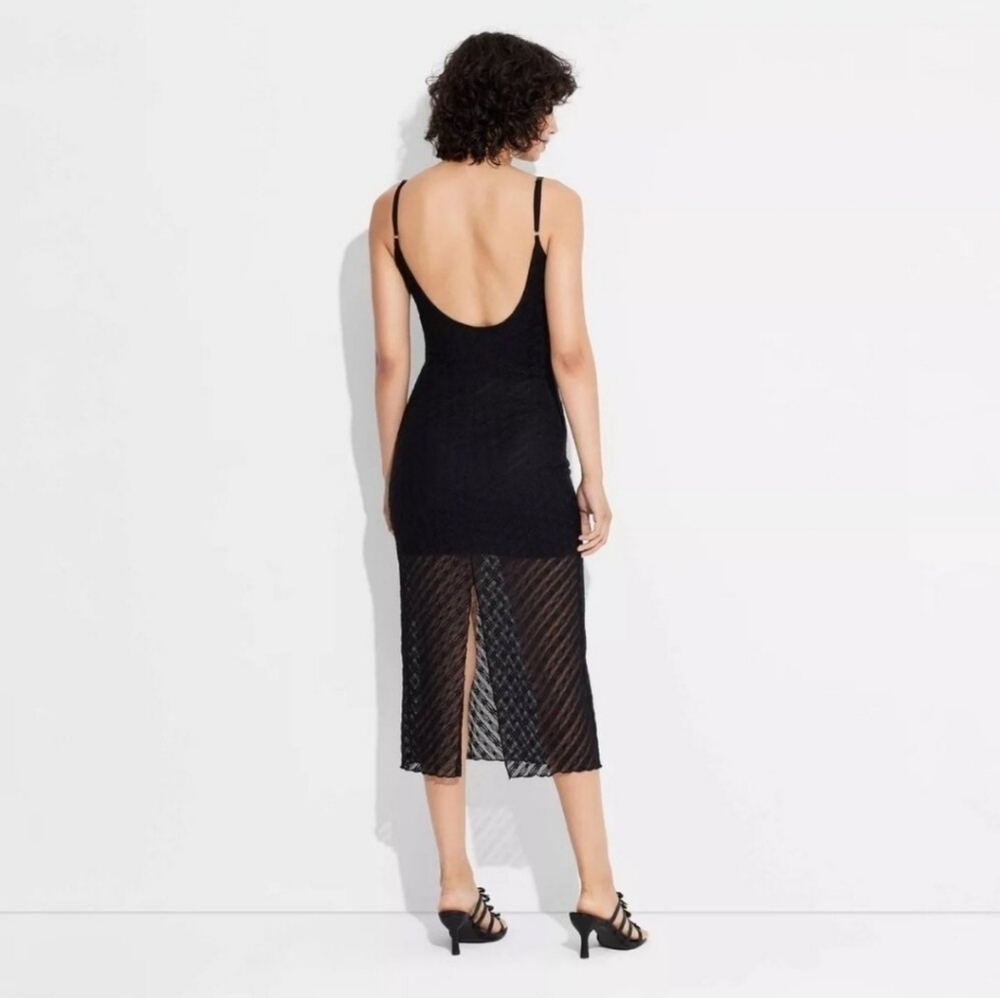 NWT Wild Fable Women's Bow Lace Midi Dress Size XS Black - Picture 3 of 16